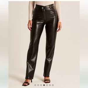 NWT Abercrombie & Fitch Curve Love CrissCross Waist Vegan Leather Pants sz 32